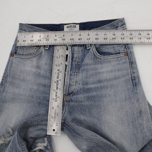 Agolde Jeans Women 24 Jamie High Rise Classic Distressed Straight Leg Button Fly - Picture 4 of 11